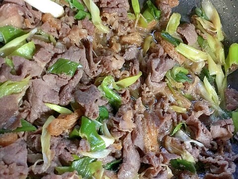 牛肉と長ネギの甘辛煮